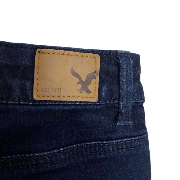 American Eagle Jean Shorts Womens 6 (26" Waist) Sky High Shortie Stretch Dark - Picture 4 of 8